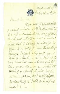 Letter from Mary Elizabeth Garrett to M. Carey Thomas, April 15, 1890