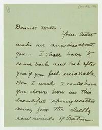 Letter from Dorothy Foster to her mother, March 5, 1903