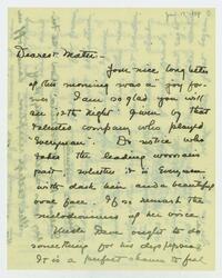 Letter from Dorothy Foster to her mother, January 17, 1904