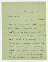 Letter from Dorothy Foster to her mother, February 8, 1903