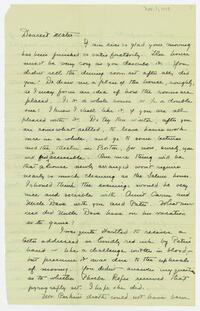 Letter from Dorothy Foster to her mother, November 1, 1903