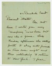 Letter from Dorothy Foster to her mother, March 8, 1903