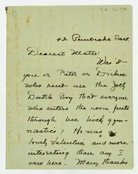 Letter from Dorothy Foster to her mother, February 16, 1903