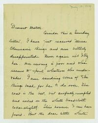Letter from Dorothy Foster to her mother, May 2, 1904