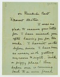 Letter from Dorothy Foster to her mother, January 8, 1903