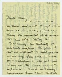 Letter from Dorothy Foster to her mother, February 18, 1904