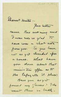 Letter from Dorothy Foster to her mother, October 13, 1903