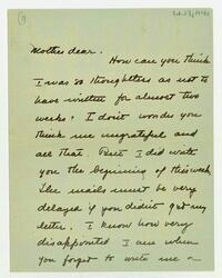 Letter from Dorothy Foster to her mother, February 27, 1903