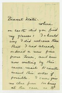 Letter from Dorothy Foster to her mother, October 6, 1903