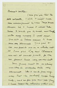 Letter from Dorothy Foster to her mother, May 10, 1903