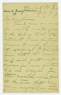 Letter from Annie C. Emery to Susan Walker Fitzgerald, July 9, 1891