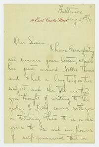 Letter from Elisabeth M. Carroll to Susan Walker Fitzgerald, August 29, 1891