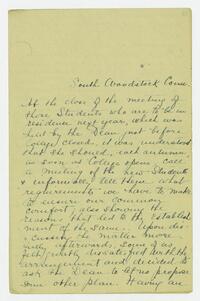 Letter from Susan Walker Fitzgerald written to be forwarded to other students, approximately 1891