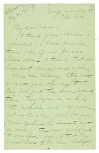 Letter from Bertha H. Putnam to Susan Walker Fitzgerald, August 15, 1891