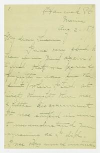 Letter from Annie C. Emery to Susan Walker Fitzgerald, August 2, 1891