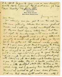 Letter from Susan FitzGerald to her mother, January 23, 1927