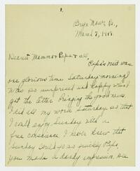 Letter from Marie Litzinger to her parents, March 7, 1917