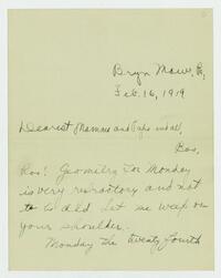 Letter from Marie Litzinger to her parents, February 16, 1919