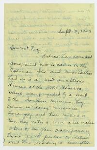 Letter from Marie Litzinger to her sister Margaret, September 2, 1923