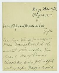 Letter from Marie Litzinger to her parents, May 16, 1917
