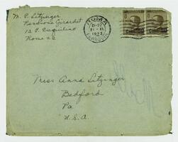 Letter from Marie Litzinger to her sister Anna, November 21, 1923