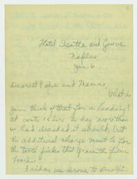 Letter from Marie Litzinger to her parents, January 6-7, 1924