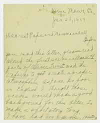 Letter from Marie Litzinger to her parents, January 28, 1917