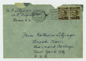 Letter from Marie Litzinger to her sister Katherine, February 15, 1924