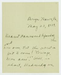 Letter from Marie Litzinger to her parents, May 23, 1919
