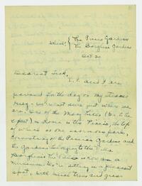Letter from Marie Litzinger to her sister Katherine, October 20, 1923