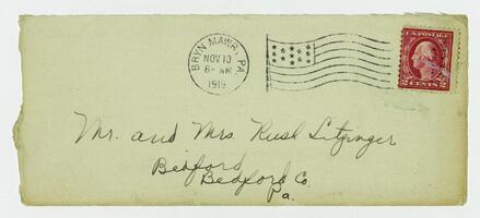 Letter from Marie Litzinger to her parents, November 9, 1919