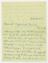 Letter from Marie Litzinger to her parents, October 14, 1923