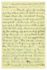 Letter from Jean Scobie Davis to Anne, November 10,     1914