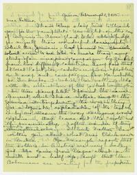 Letter from Jean Scobie Davis to her father, February     21, 1915