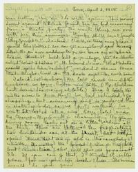 Letter from Jean Scobie Davis to her mother, April 02,     1915