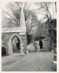 Students walking outside Goodhart Hall