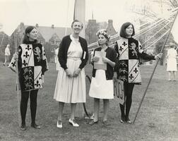 Katherine McBride with students at May Day, 1966
