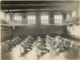 Students exercising