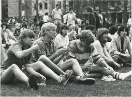 Students at the athletic fair