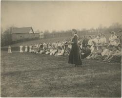 Spectators at the hockey field