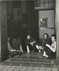 Students sitting in semi-circle