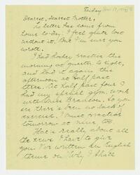 Letter from Nathalie Gookin to her mother, November 17,     1916