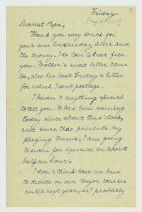 Letter from Nathalie Gookin to her father, May 04,     1917