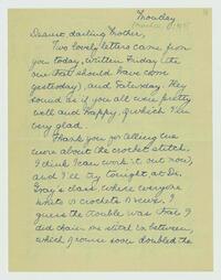 Letter from Nathalie Gookin to her mother, March 12,     1917