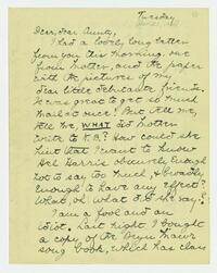 Letter from Nathalie Gookin to her aunt, November 21,     1916