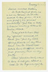 Letter from Nathalie Gookin to her mother, April 24,     1917