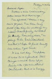 Letter from Nathalie Gookin to her father, May 18,     1917