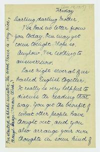 Letter from Nathalie Gookin to her mother, December 14,     1917