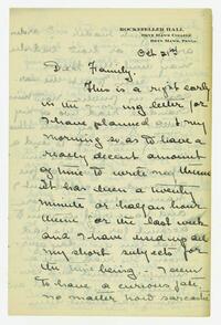 Letter from Helen Calder Robertson to her family,     October 21, 1915