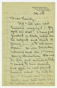 Letter from Helen Calder Robertson to her family,     October 15, 1915